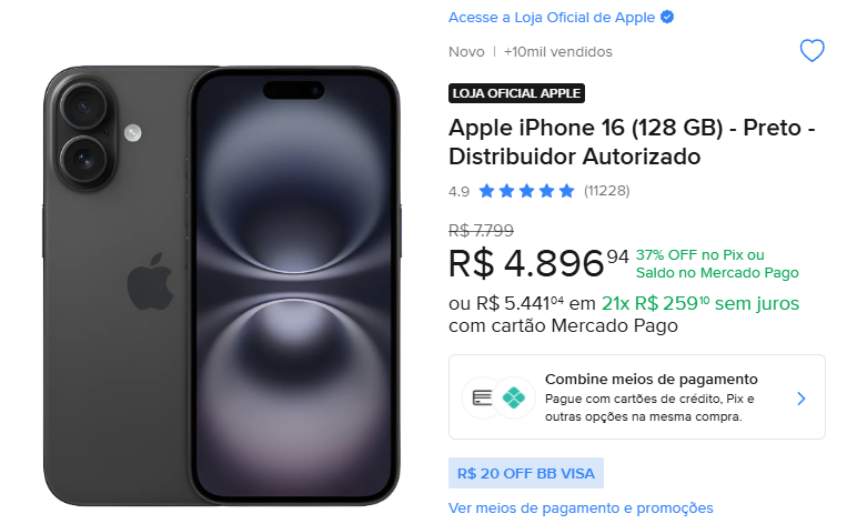 Apple iPhone 16 (128 GB) - Preto - Distribuidor AutorizadoApple iPhone 16 (128 GB) - Preto - Distribuidor Autorizado clip-icon Apple iPhone 16 (128 GB) - Preto - Distribuidor Autorizado Apple iPhone 16 (128 GB) - Preto - Distribuidor Autorizado Apple iPhone 16 (128 GB) - Preto - Distribuidor Autorizado Apple iPhone 16 (128 GB) - Preto - Distribuidor Autorizado Apple iPhone 16 (128 GB) - Preto - Distribuidor Autorizado 4 Apple iPhone 16 (128 GB) - Preto - Distribuidor Autorizado Acesse a Loja Oficial de Apple   Novo  |  +10mil vendidos Apple iPhone 16 (128 GB) - Preto - Distribuidor Autorizado