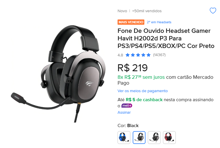 imagem_2025-12-24_180619220 Fone De Ouvido Headset Gamer Havit H2002d P3 Para PS3/PS4/PS5/XBOX/PC Cor Preto